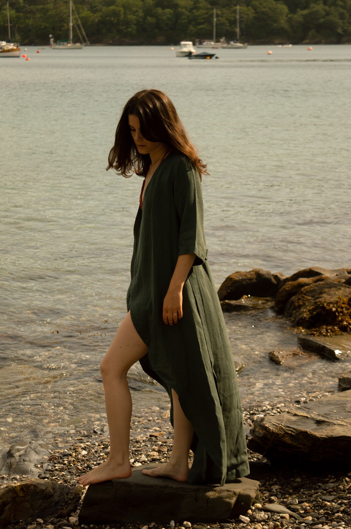 Delphi Linen Kimono Robe