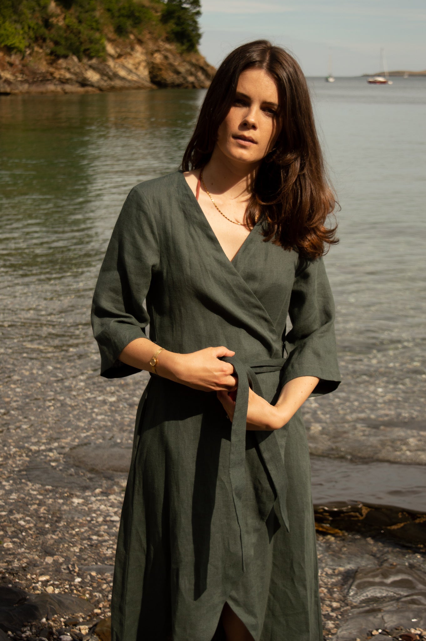 Delphi Linen Kimono Robe