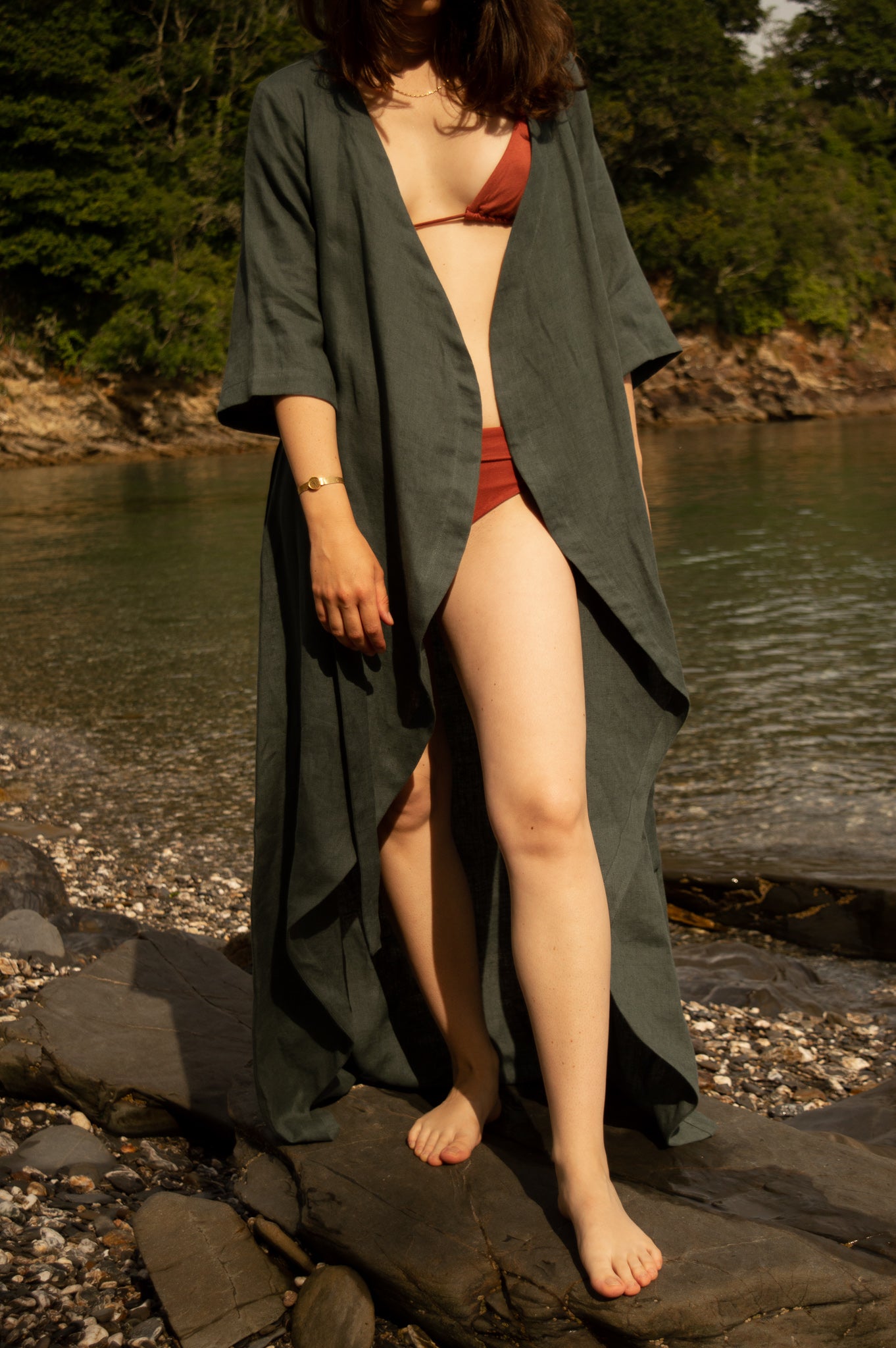 Delphi Linen Kimono Robe