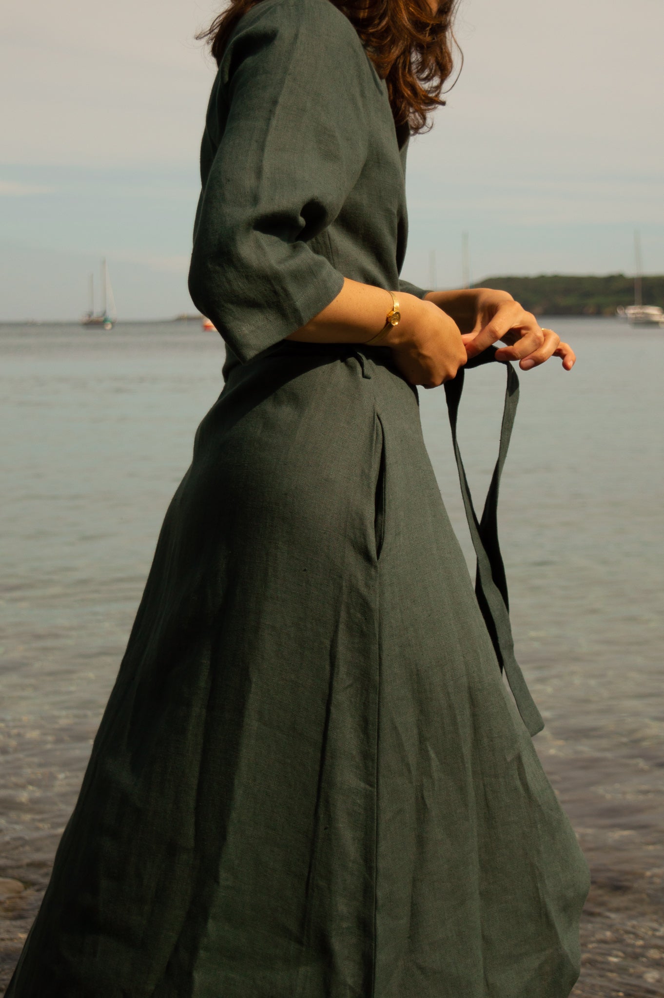 Delphi Linen Kimono Robe