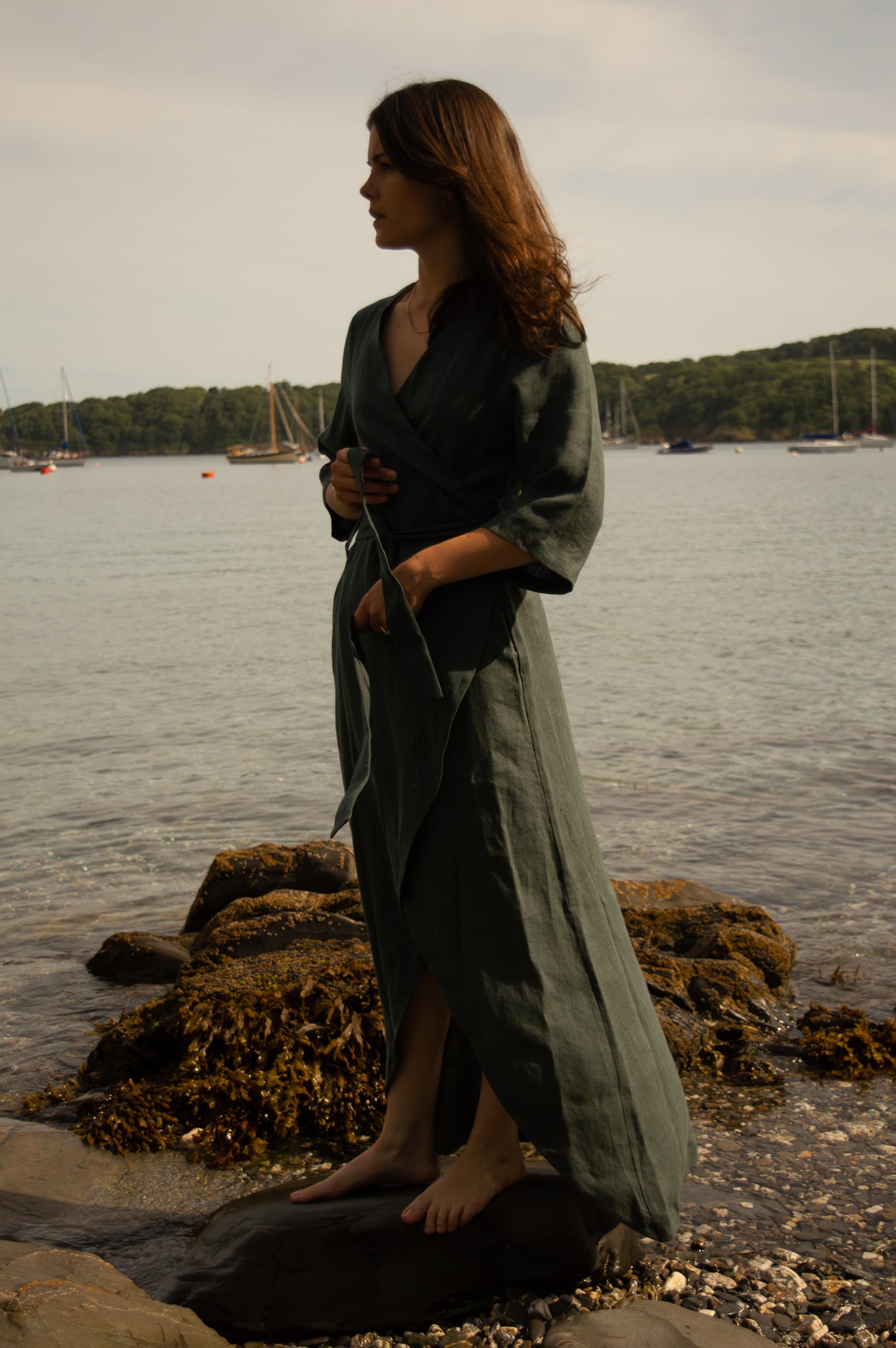 Delphi Linen Kimono Robe
