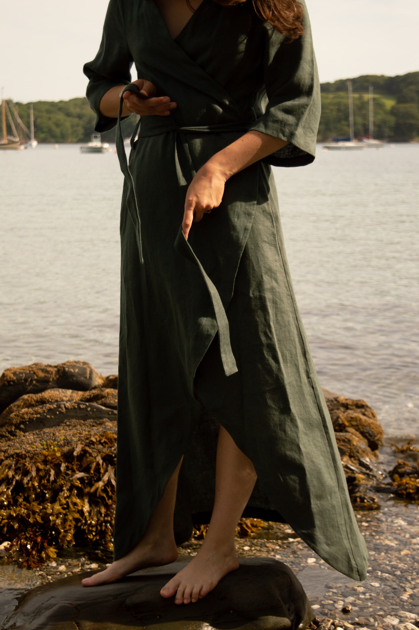 Delphi Linen Kimono Robe