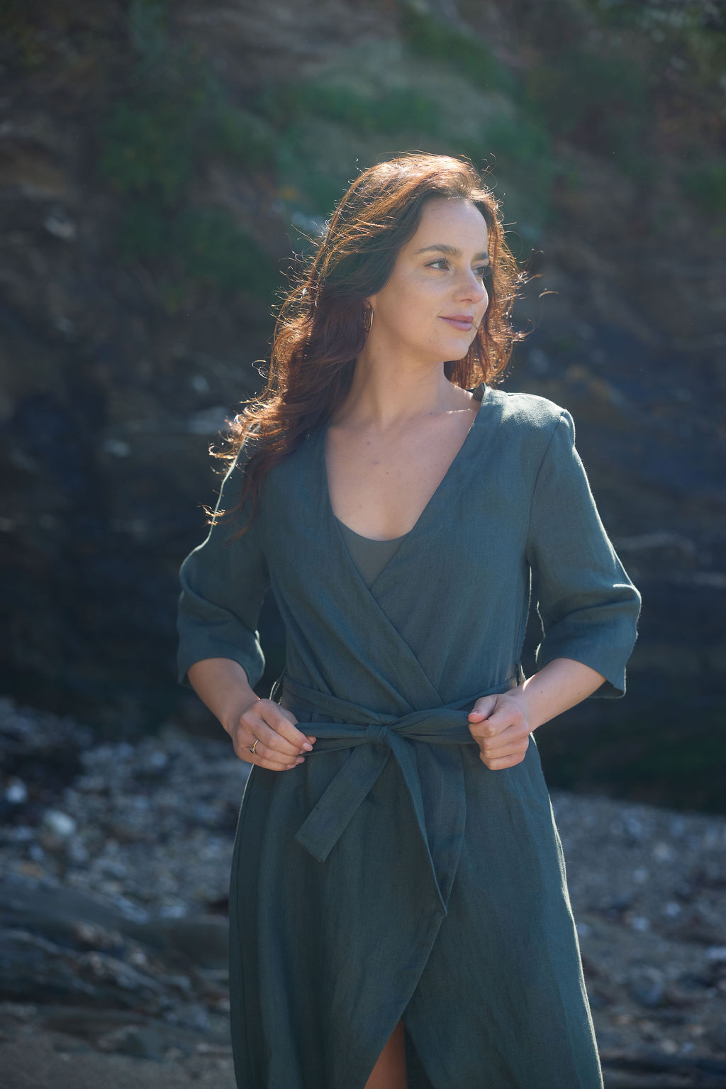 Delphi Linen Kimono Robe