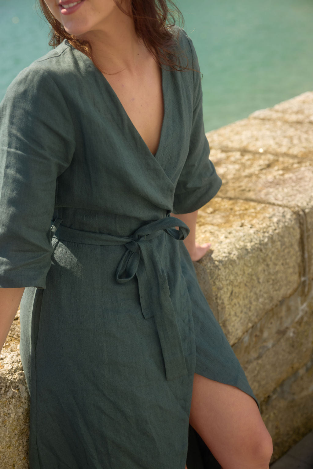 Delphi Linen Kimono Robe