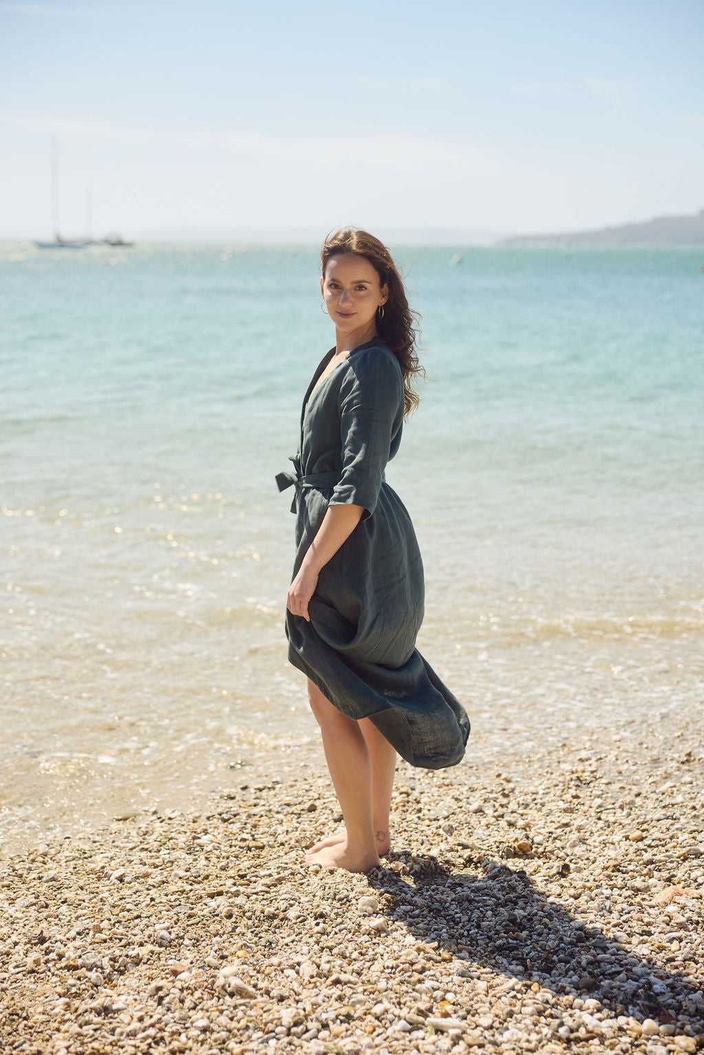 Delphi Linen Kimono Robe