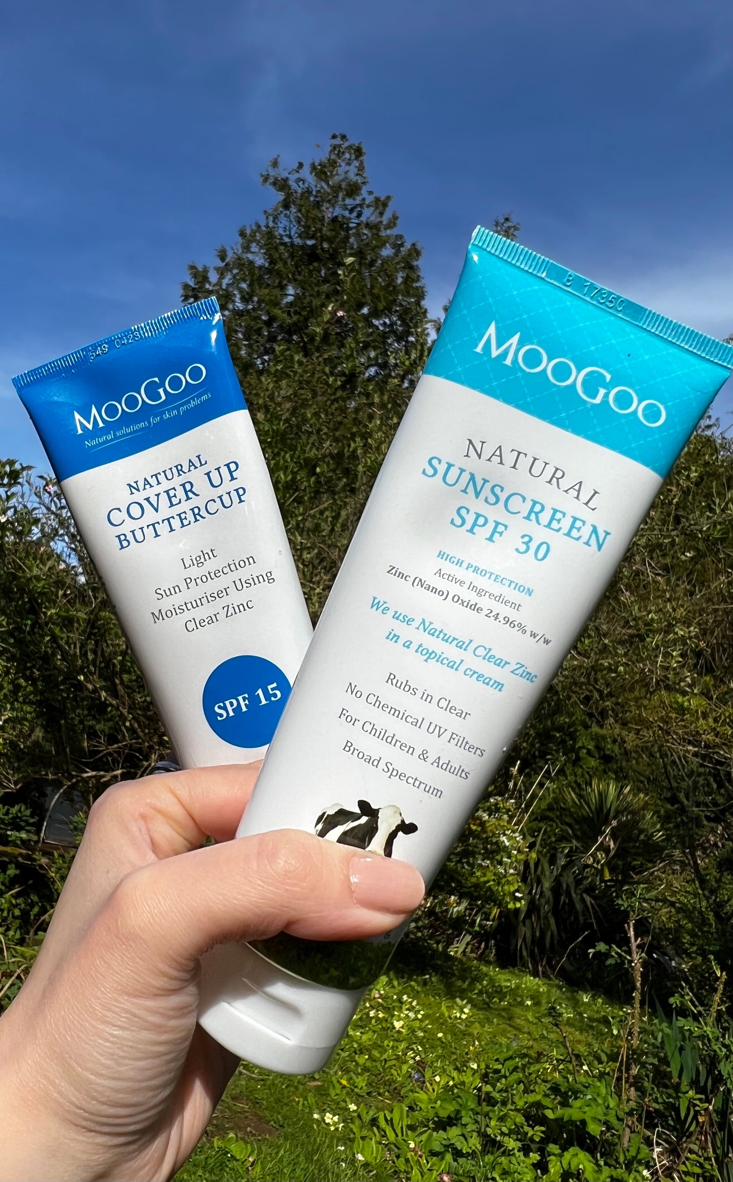 MooGoo Natural Sunscreen SPF 30 Cover Up Buttercup SPF 15 best sun cream for sensitive skin psoriasis and eczema